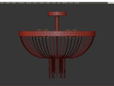 Paris Rain Brass chandelier Low-poly 3D model