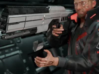 SCIFI Assault Rifle  Low-poly 3D model