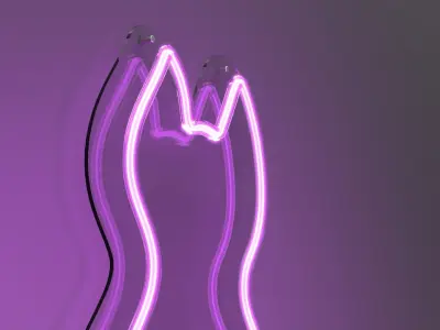 Front Cat - Neon Sign 3D model
