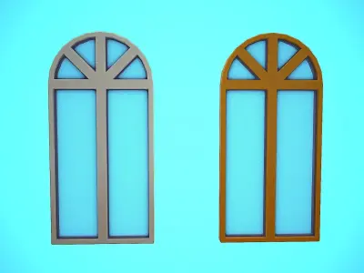 WINDOW 01 WOOD CARTOON STYLIZED  Low-poly 3D model