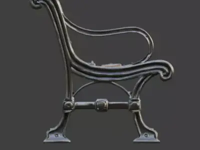 Urban Street Bench 3D Model Low-poly 3D model buy
