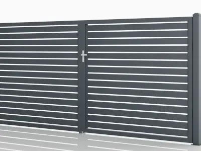 Aluminum Driveway Gate - Model 2 - 10cm 3D model