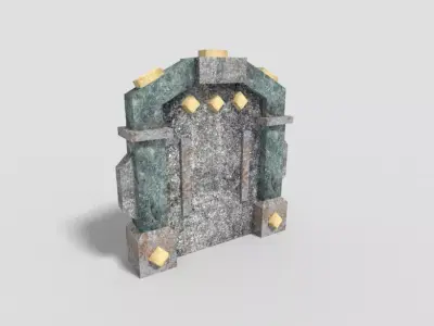 low poly dungeon door Low-poly 3D model