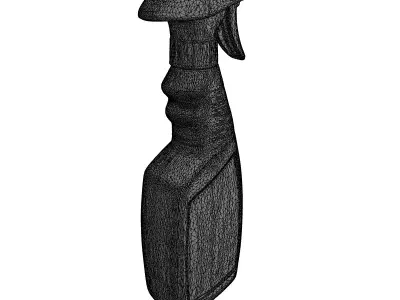 Blue Spray Bottle Cleaner Container Low-poly 3D model