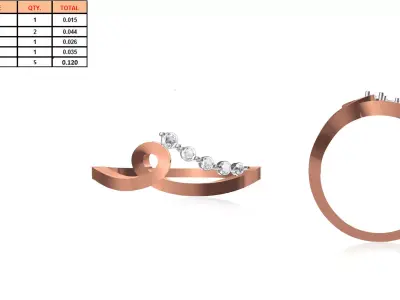 Ladies-Elegant Stone Rings For Womens 55 3D print model