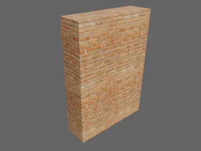 Brick Wall - Normal Map Texture - Muro Low-poly 3D model