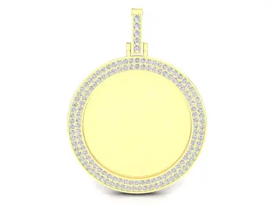 Circle round dog tag hip-hop pendant 3D print model