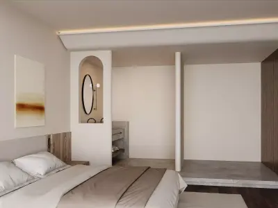 Japandi Master Bedroom Suite 3D model