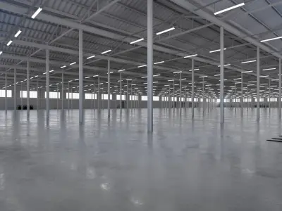 Industrial Warehouse Interior 5b Low-poly 3D model