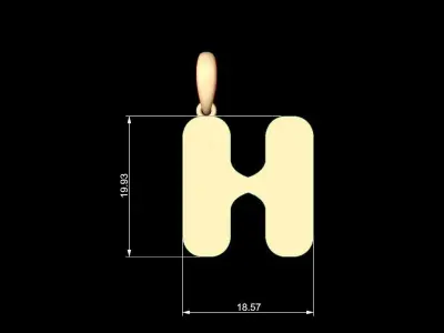 Initial Letters Pendant Sisyphus Light H 3D print model