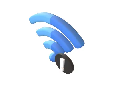 Wifi Problem Symbol v1 013 Low-poly 3D model
