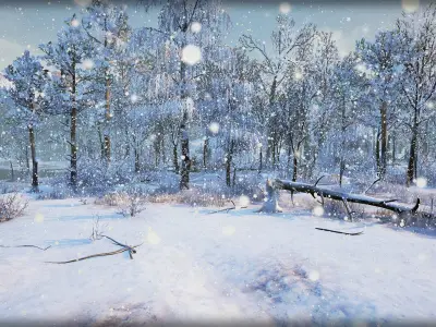 Winter Nature Low-poly 3D model