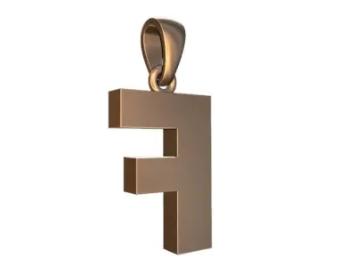 marquee style initial letter F pendant 3D print model
