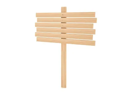 Wooden Signboard 3D model