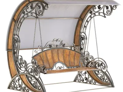 Stainless Steel Garden Swing 3D model