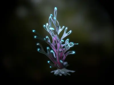 Alien Plant Fern Type 4 Low-poly 3D model