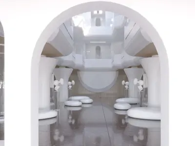 Futuristic Shopping Center 3D model