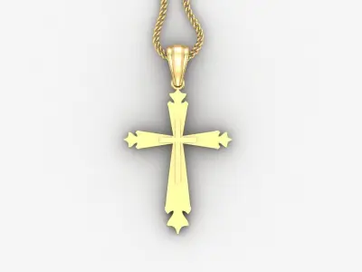 Light Gold 18K Cross Pendant 2CP060 3D print model