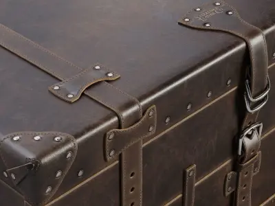 Leather Trunk 3D model