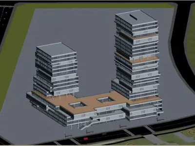 high-rise office building 3D model