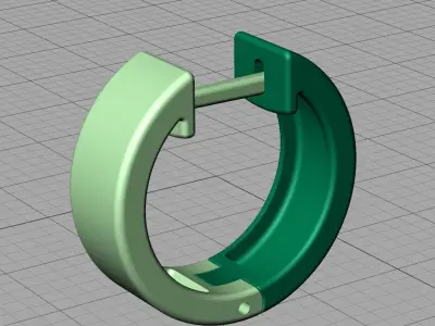 Delicate Fine Hoop Earrings 15mm 5mm wide 3D print model 3D print model