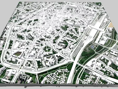 Cityscape Mons Belgium 3D model