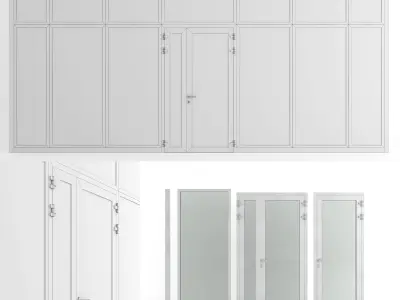 Glass fire doors and partitions Nayada Low-poly 3D model