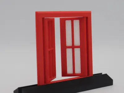 Functional Double windows style 7 multi-color  3D print model