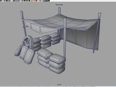 military post Low-poly 3D model