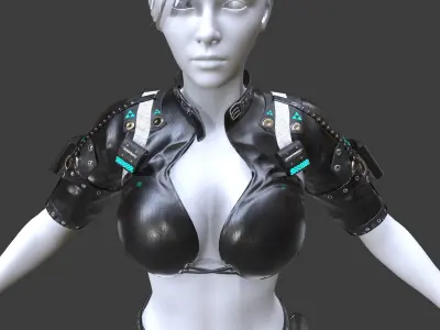 Sci Fi Female Suit 01 Low-poly 3D model