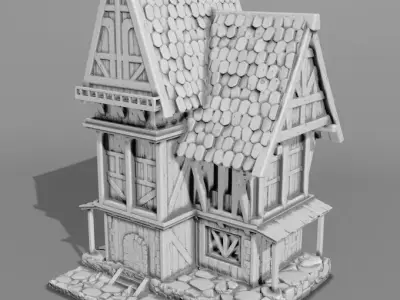 medieval house 3D print model