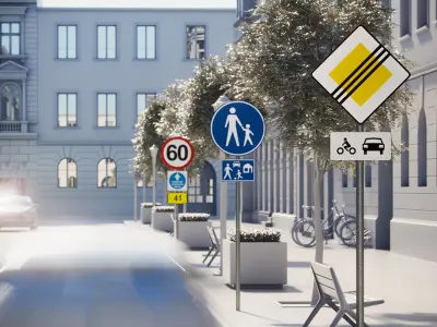 Road sign set 3D model