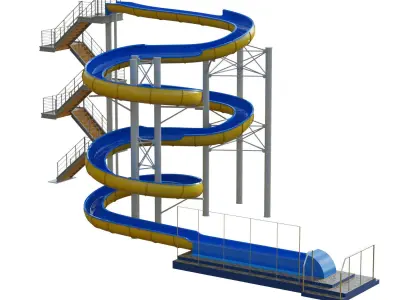 Water Slide 04 Low-poly 3D model