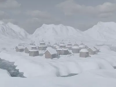 Winter Village 3D model