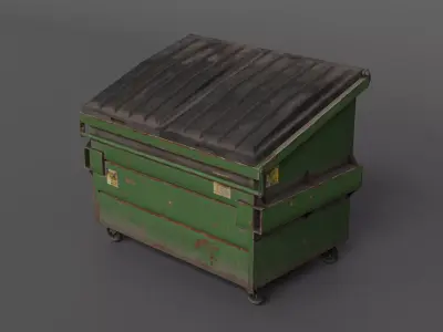 Dumpster with LODS Low-poly 3D model