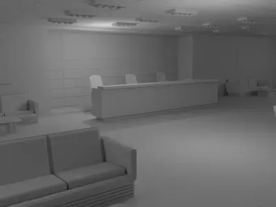 Lobby Interior No Material 3D model