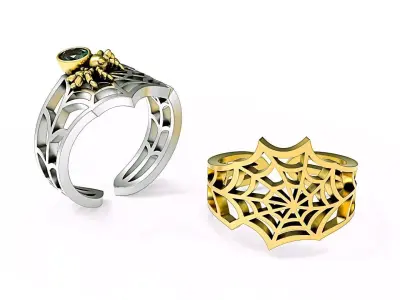 Spider Web Rings 3D print model