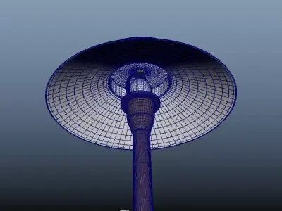 Garden Mushroom light Low-poly 3D model