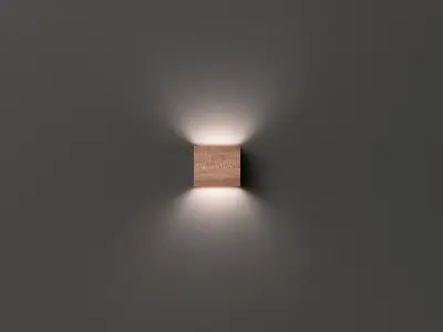 Wooden Wall Lamp Indoor Outdoor Vintage  3D model