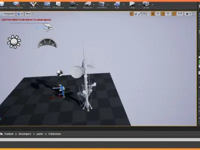 Procedural Antenna Radar Generator For Blender Geometry Nodes Low-poly 3D model