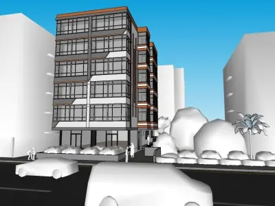 exterior facade Low-poly 3D model