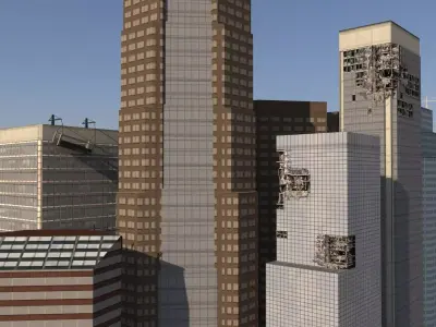 Low poly buildings Low-poly 3D model