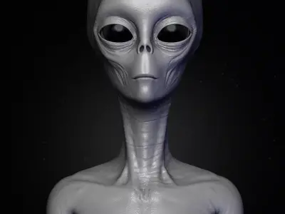 Realistic Alien 4 Sculpt 3D model