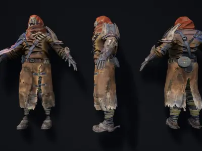 SCI-FI MERCENARY 03 HEAD HUNTER Low-poly 3D model