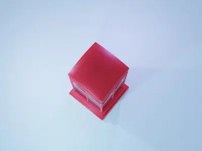 Phone Booth Low-poly 3D model 2