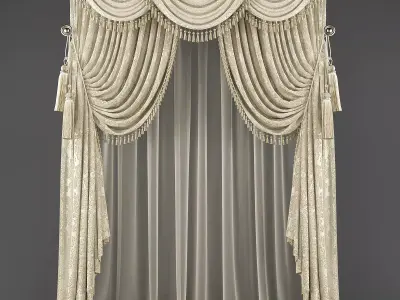 Curtain with tassels Low-poly 3D model buy