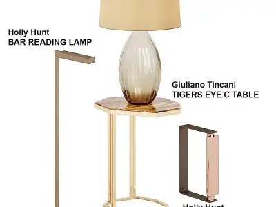 Lamp Set modern floor 3D model