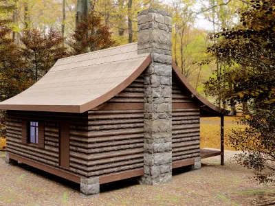 the little house in the woods Low-poly 3D model