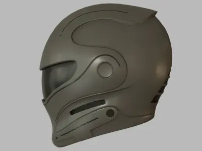 Sci-Fi Helmet Low-poly 3D model get
