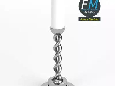 Candle with holder 3D model